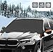 HOWIN Windshield Cover Car Windshield Cover for Snow Ice with Mirror Covers + 4 Magnetic Edges + Elastic Hooks, Windproof Waterproof Anti-UV Auto Windshield Shade, All Weather Guard Fits Most Cars