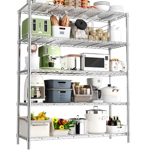 Image of ROOMTEC 5-Tier Wire Shelving Unit,48 inch W*20 inch D*72 inch H,Max Load 2000LBS