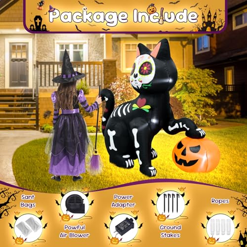 VIKIMORA 5FT Skeleton Cat Halloween Inflatable Decoration - image 4