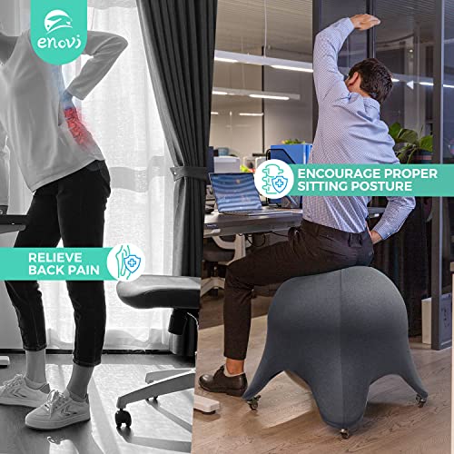 ENOVI Starfish Yoga Ball Chair, Exercise Ball Ergonomic Design for Office and Home, Relieve Back Pain, 24IN, FG by ENOVI - Image 2