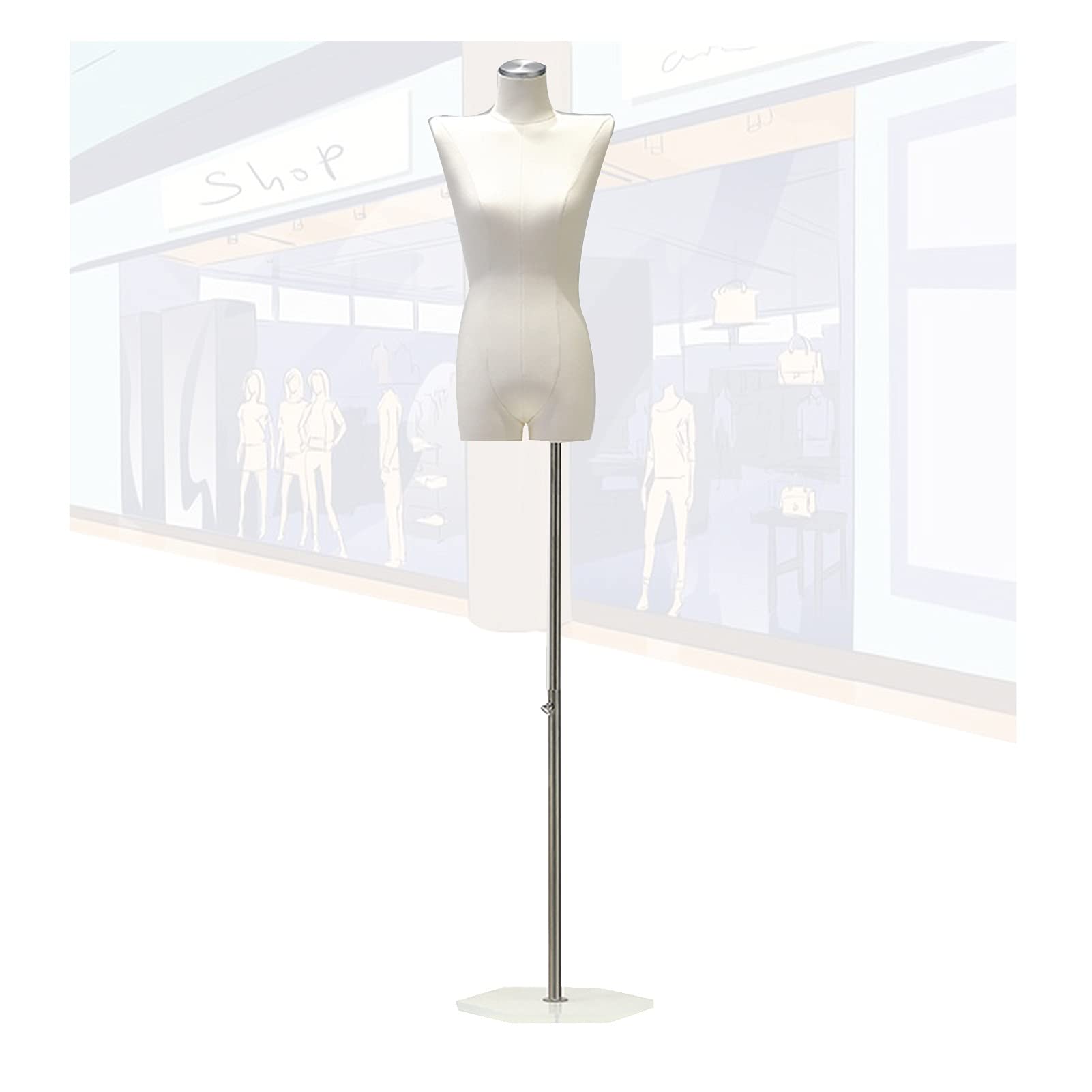 Amazon｜女性マネキン トルソー ドレスフォーム、透明アクリルベース  