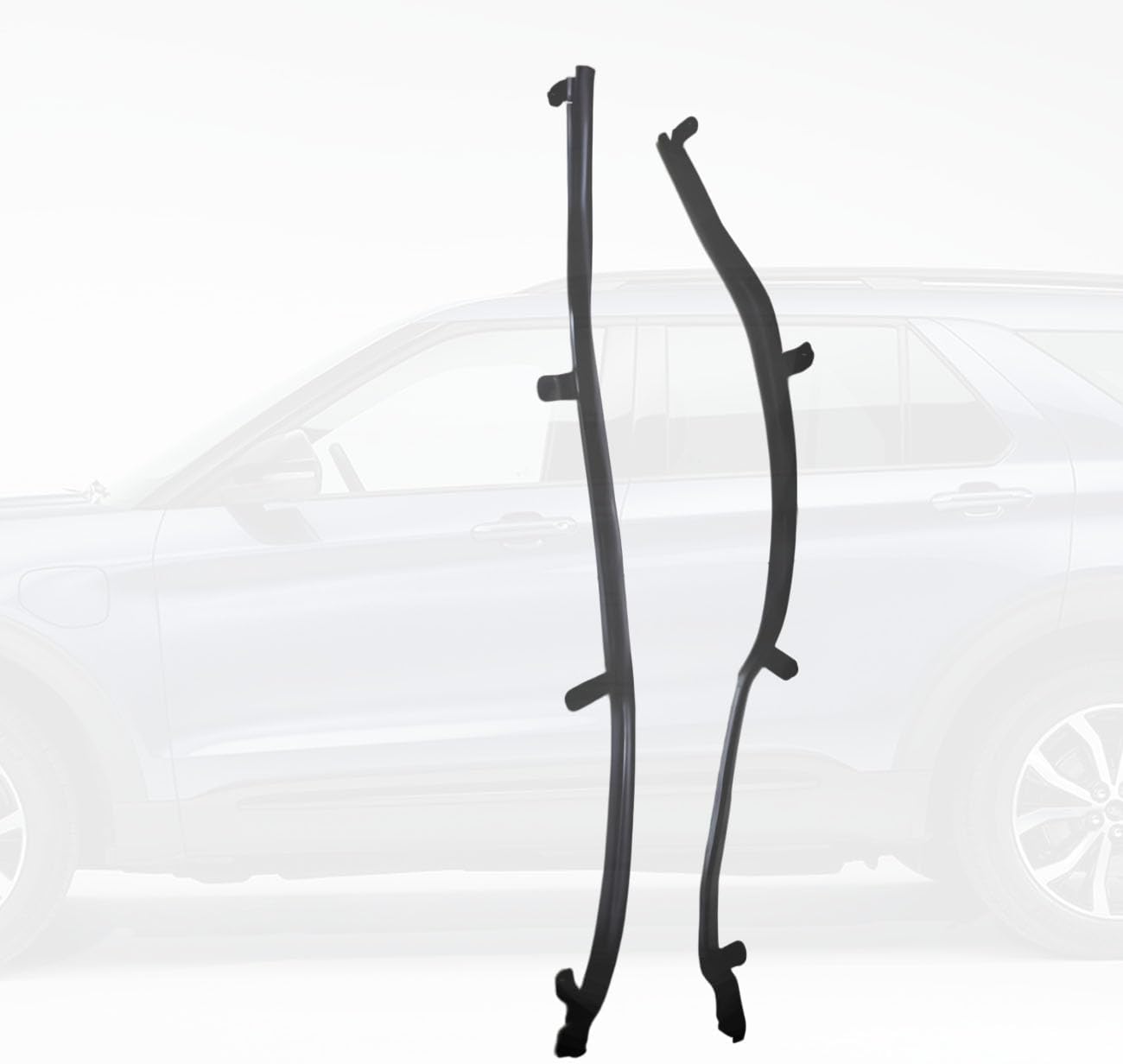 1 Pair LH & RH Front Edge of Rear Door Weather Strip Seals Compatible with Ford Explorer 2011-2019 Right Passenger and Driver Left Side Rear Door Weatherstrip Replaces BB5Z-7825324B BB5Z-7825325B