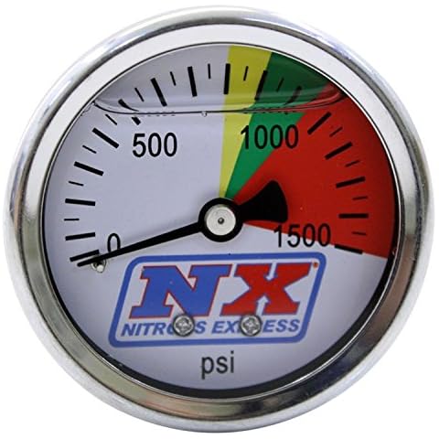 Nitrous Express 15508 0-1500 psi Nitrous Pressure Gauge Regular, 1.625 in. Cover