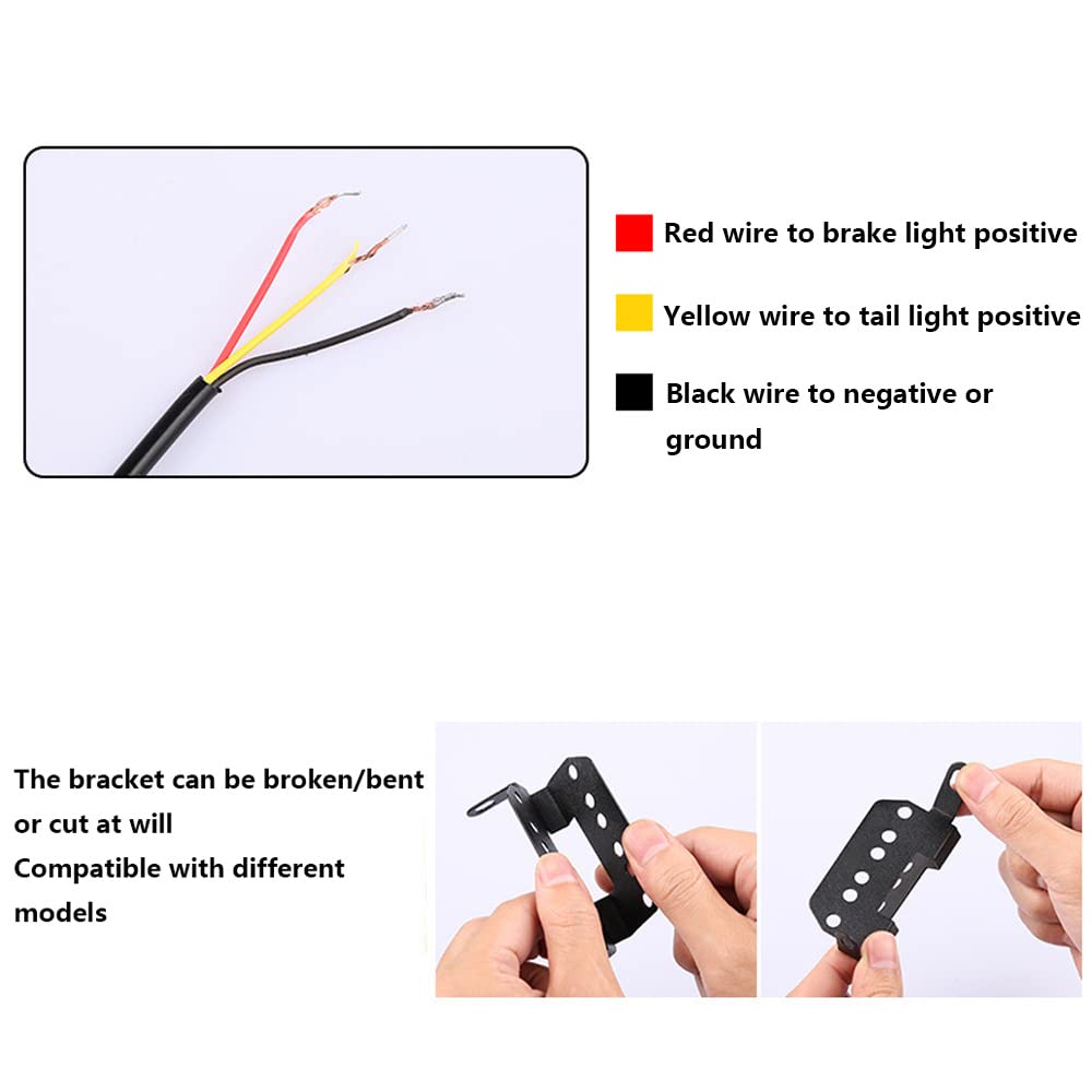 Baceyong terzo kit lucelampeggiante freno posteriore universale 15 LED 3 ° strobo
