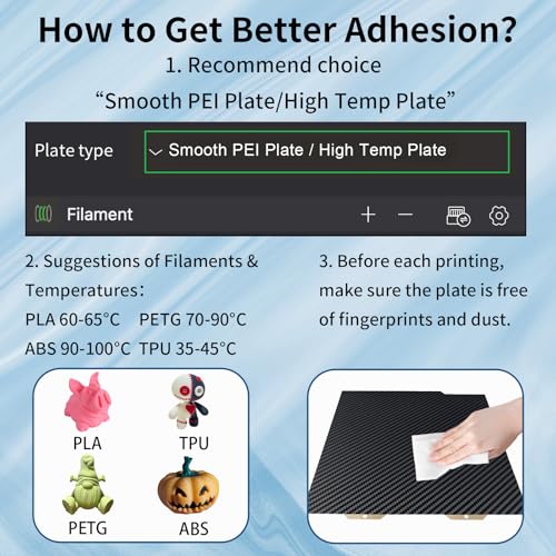 Image of Flexible PET PEI Build Plate for Bambu Lab A1 Mini, Double Sided Carbon Fiber PET+Textured PEI Spring Steel Sheet 184x184mm for Bambu A1 Mini 3D Printers
