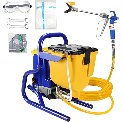 Pistola de Pintura Airless Portátil para Pinturas de Paredes, Lacas y Barnices, Protección para Madera y Contra la Corrosión, Proyectos de Pintura DIY, Recipiente 4.5L, Manguera de Fibra de 8M