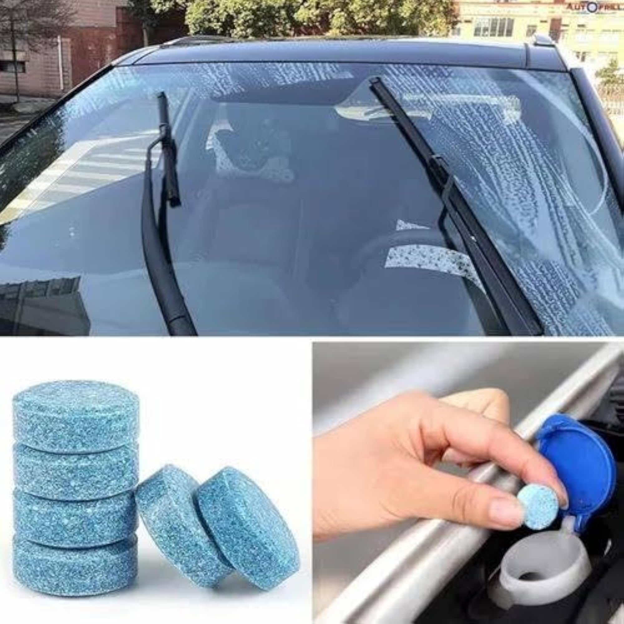 Pack of 10 Car Windshield Washer Tablets for Glass Cleaning