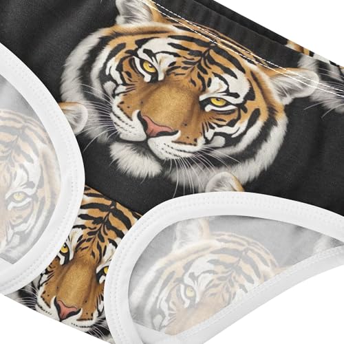 Toddler Underwear Floral 2t Cotton Girl Panties Cute Animals Briefs Girls Undies Watercolor Tigers Black4