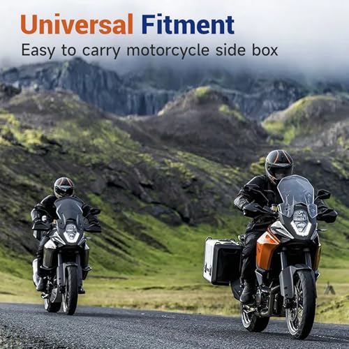 GXYWADY Caja lateral universal para motocicleta, maleta rígida lateral de 36L, negro, aluminio con soportes y cerradura de seguridad miniatura 2