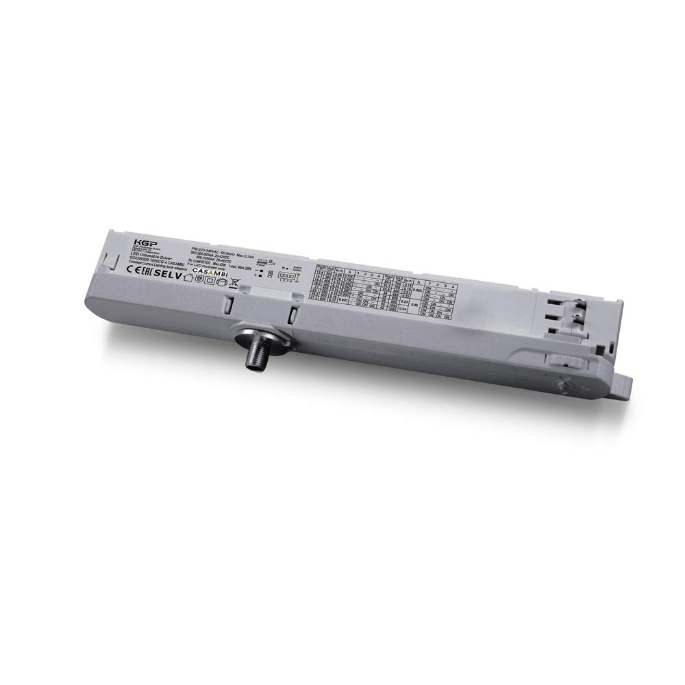 LED 3 Phasen Stromschienen CASAMBI In Track Adapter inkl. Treiber 42W 300-1050mA 10-42V grau Trafo Netzteil Netzgerät Konstantstromtrafo