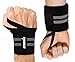 ipow 2 PZ Fasce da Polso Polsiere palestra Fasce palestra polsi Professionali Anti-sudore Flessibile con cinturino regolabile perfetto per sollevamento pesi, crossfit, bodybuilding, NERO