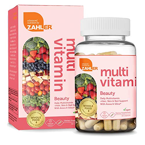 Zahler Multivitamin Beauty, Daily Multivitamin +Skin Hair and Nails Support, Multivitamin for Women and Men with Iron, Certified Kosher, 60 Capsules
