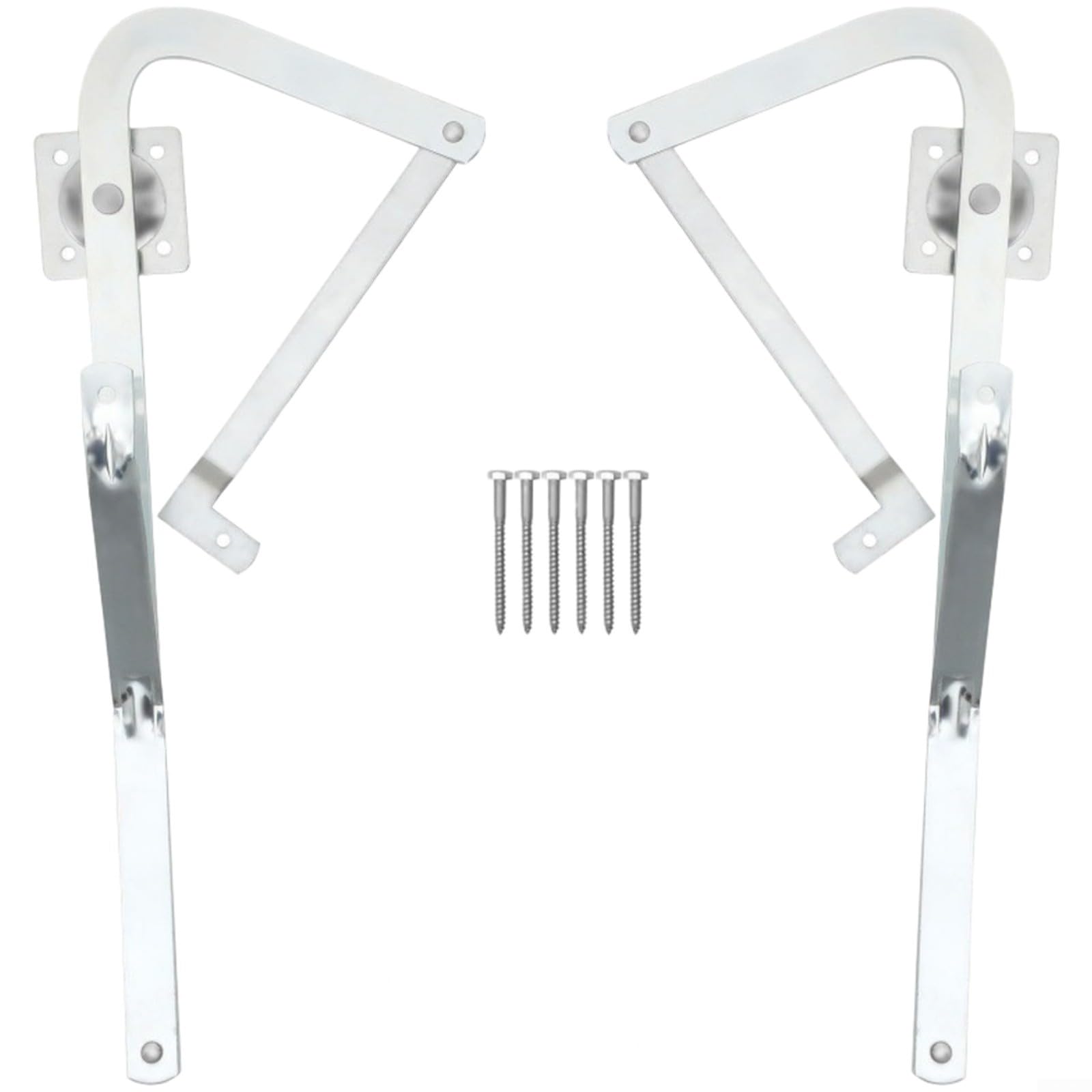 Zinc Alloy Attic Ladder Hinge Arm for Werner Mk5, WU2210, W2208 & W2210 – Heavy-Duty Stop-at-Will Cabinet Door Hardware, Die-Cast White Replacement Component