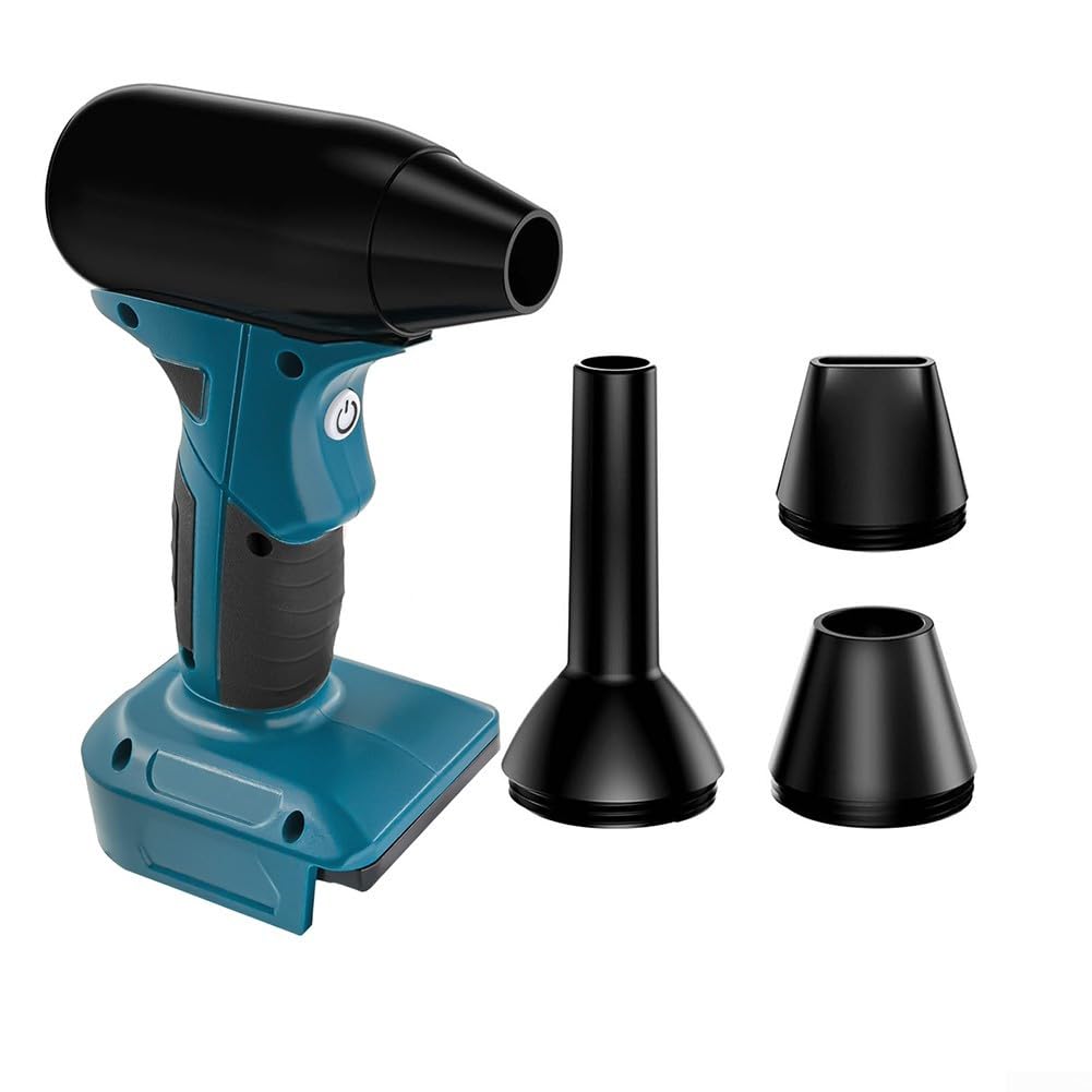Plumero de aire inalámbrico para baterías Bosch de 18 V, 130000 RPM para mini soplador de hojas | Ventilador turbo ajustable para taller y secado de coches con sistema de control de flujo de aire de 4 velocidades