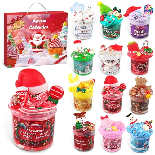 Adventskalender Kinder Mädchen Slime Adventskalender 12 Schleime mit...