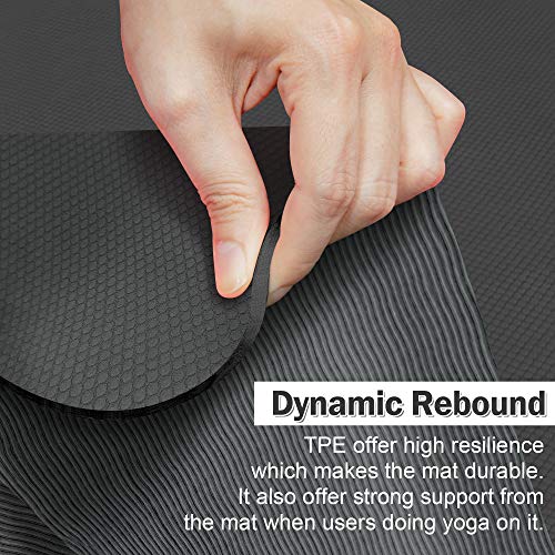 SYOSIN Yoga Mat with Carrying Strap, Inch TPE Non-Slip Thick Yoga mats for Women Workout Exercise Mat, Eco Friendly Fitness Mat for Training, Yoga, Exercise