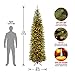 National Tree Company 9 ft Pre-Lit Kingswood Fir Slim Artificial Christmas Tree, 500 Clear Lights, 1,443 Tips, Includes Stand, Green