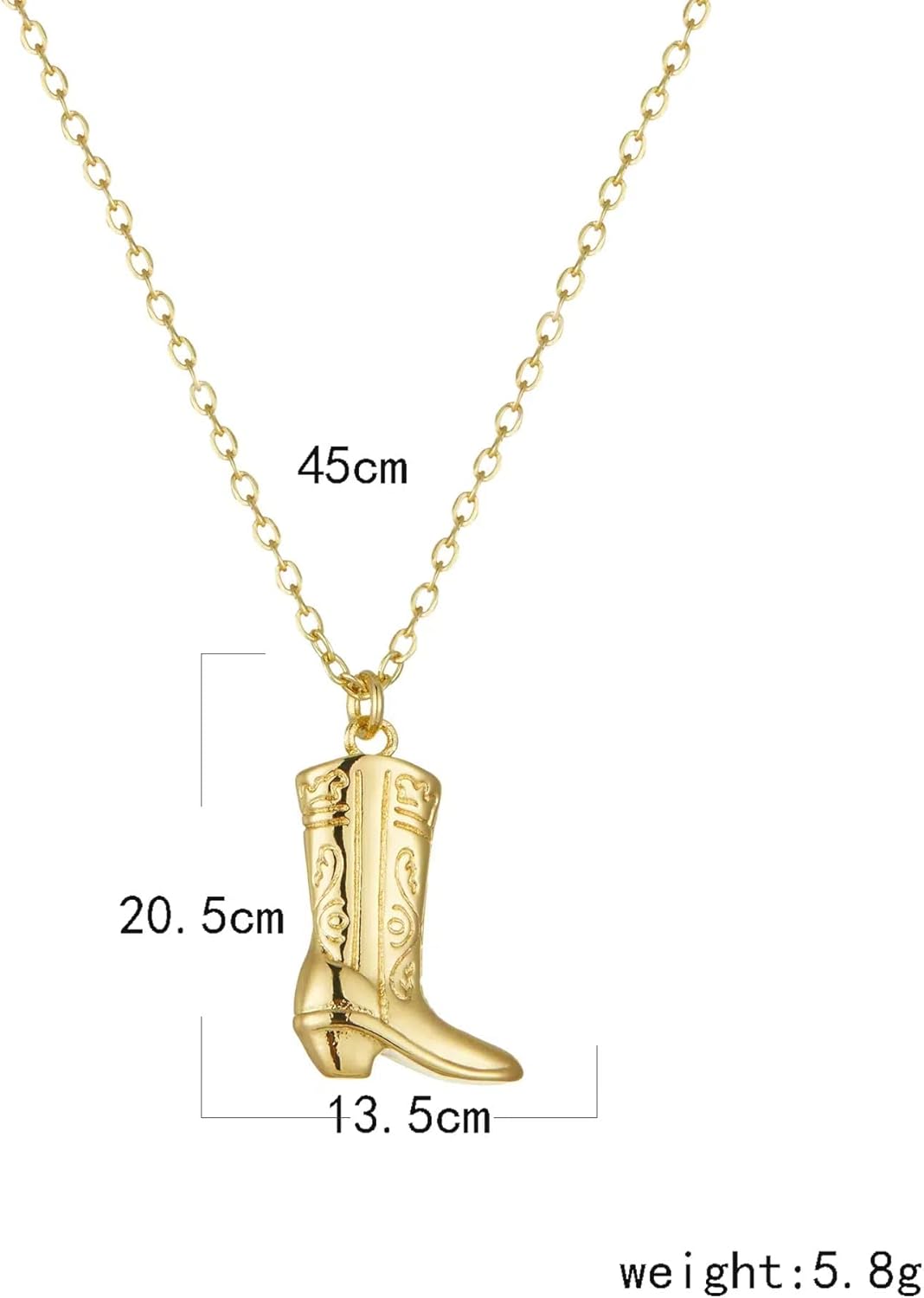 CANYEN® Western Necklace, Dainty Cowboy Boot Necklace for Women, 18k Gold Plated Cowgirl Boots Necklaces, Trendy Womens Texas Cowgirls Accessories, Minimalist Country Vaquero Vaquerita Jewelry for Ladies, Cute Valentines Day Gift, Cool Gifts for Women in Their 20s - Image 2