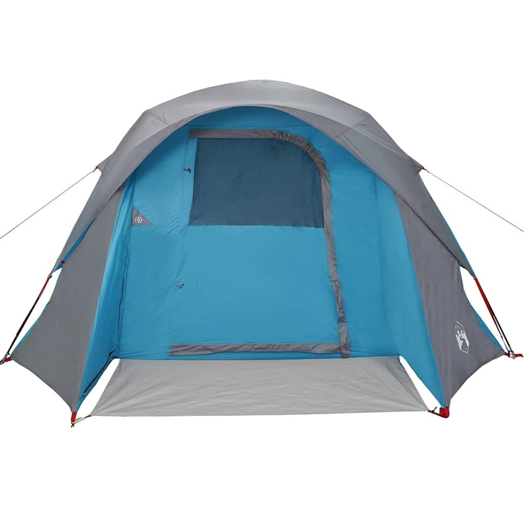 Tienda de campaña familiar para 6 personas, de poliéster 185T con revestimiento de poliuretano, tienda grande para exteriores con toldo extraíble, 346 x 252/317 x 195 cm, color verde
