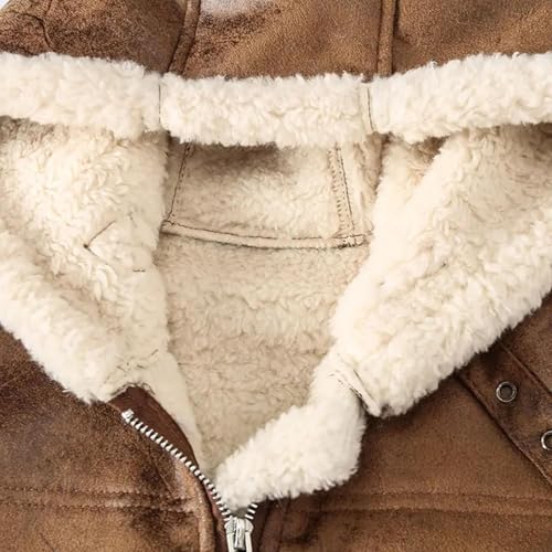 Mens Winter Vests Outerwear Hooded Fleece Lined Faux Leather Chunky Casual Vest Jacket Plus Size Coat With Pocket4