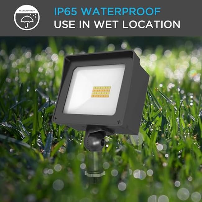 LED Flood Light 15W Residential Wall Pack Knuckle Mount Outdoor LED Security Light for Porch Garden Yard and Garage 1800LM 5000K Daylight 100-277V ETL Listed IP65 Waterproof