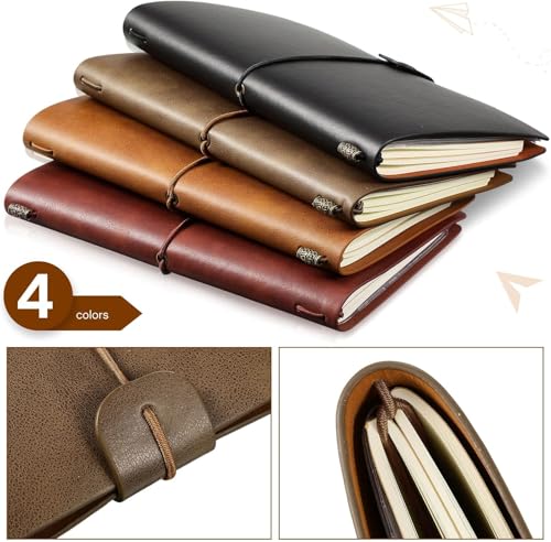 AINOLAN Carnet de Notes en Cuir Synthétique avec Papier Ligné Rechargeable Vintage Beau Journal de Voyage Journal – vue 5