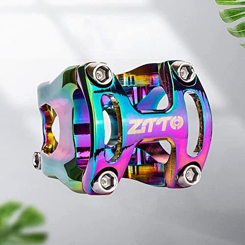 Ztto 31.8 Bike Stem 50Mm Short Mountain Road Bike Stem Mountain Bike Handlebar Stem Riser For Road Mtb City Bike Bicycle (Aluminum Alloy, Rainbow) #TOP1