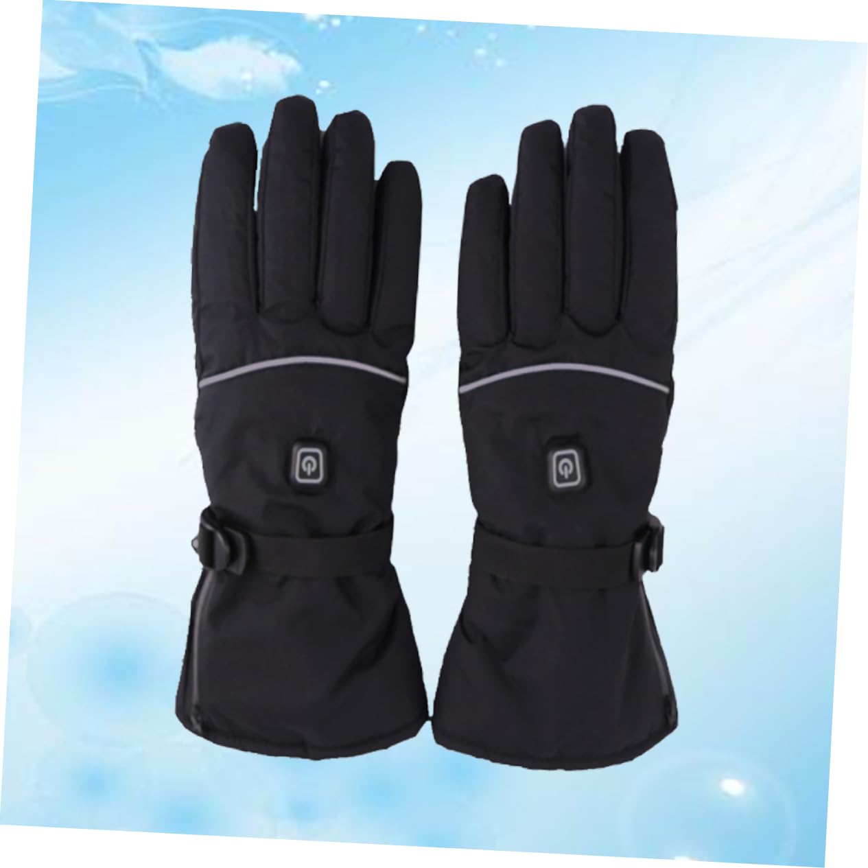 Mikikit 1Pair Winter Electric Thermal Gloves Rechargeable Heated Gloves for Skiing Outdoor Sports Soft Safe Heating Wire Battery Not Included