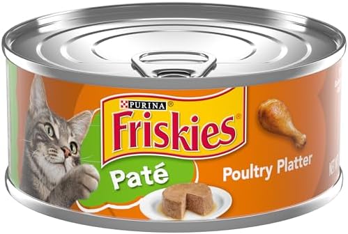Purina Friskies Pate Wet Cat Food, Poultry Platter – (Pack of 24) 5.5 oz. Cans