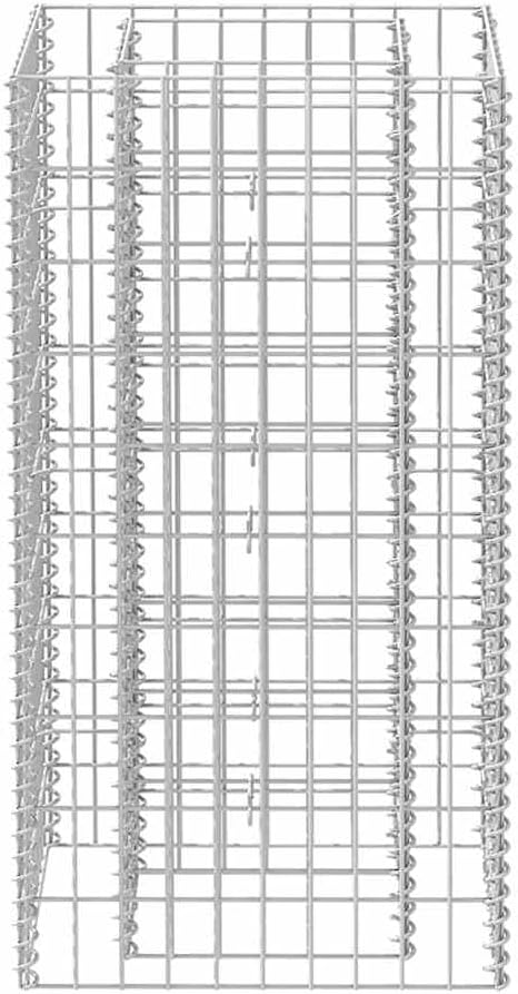 Gabion Raised Bed, Silver Galvanized Steel, 19.7x19.7x39.4 inch, Cubic Metal Planter for Outdoor Plants, Durable Garden Bed