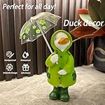 Duck Statue for Holding Umbrella Home Decor Resin Sculptured Hand Painted Figurine Creative Craft Cute Decoration Gift for Kids Womens Decorative Garden Yard Room - Image 4