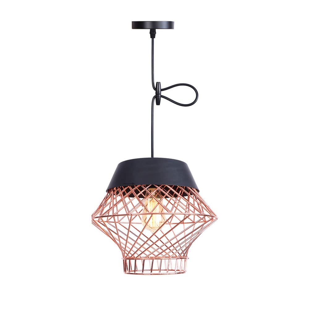 Modern Style Mesh Wrought Iron Chandeliers,Hardwired Pendant Light,for Living Room Bedroom Restaurant Cafe Teahouse Bar Dining Room Club（E27）, Rose Gold