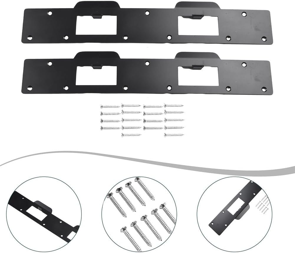 Exterior Door Security Plate, 11 Inch Heavy Duty METALs Strike Plate Reinforcement for Front Door Jamb Repair, Anti Kick-In Double Hole Design with 9 Screw(Black)