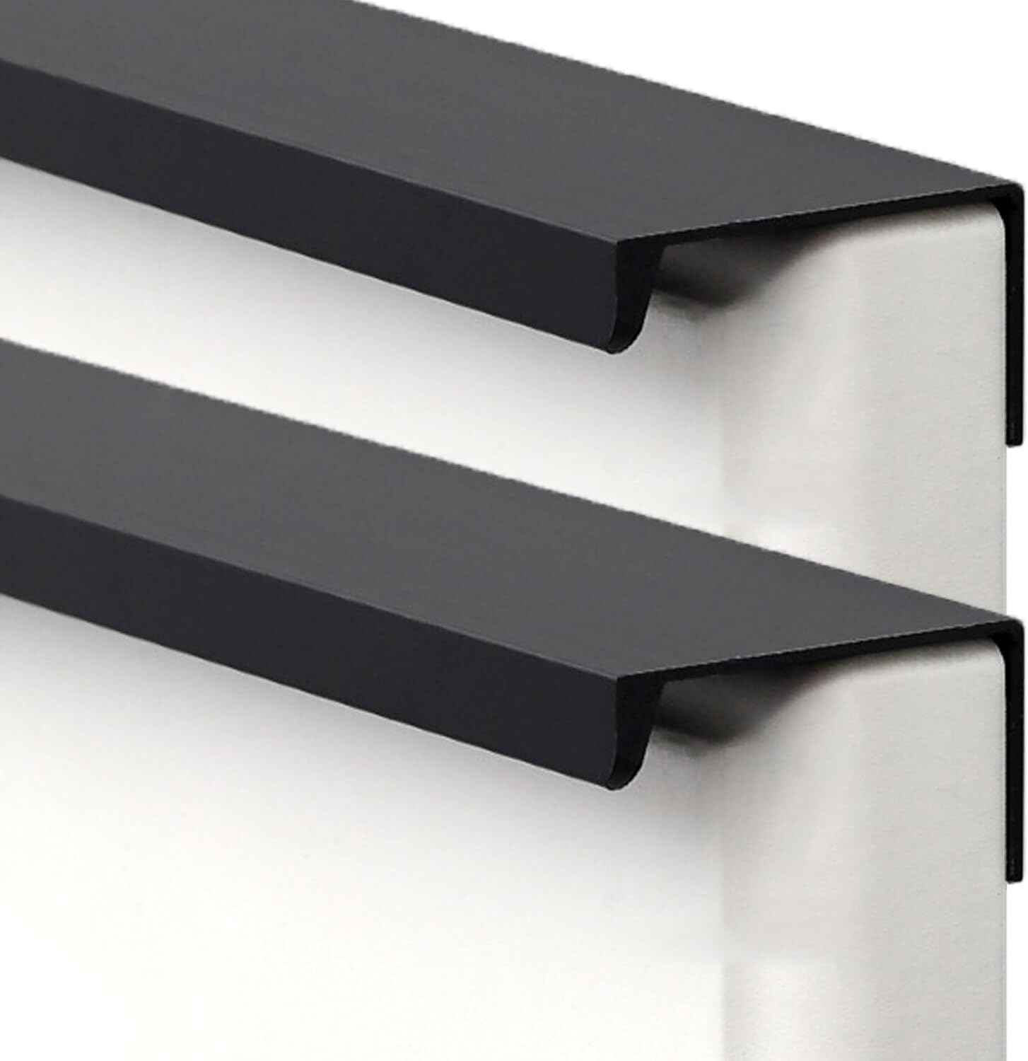 Tnbccxn Black Cabinet Handles, Concealed Handles, 2 Pcs Invisible Pull Kitchen Finger Edge Pull(,Length 200Mm)