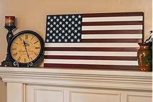 36" x 19" Handcrafted American Flag Wood Wall Art