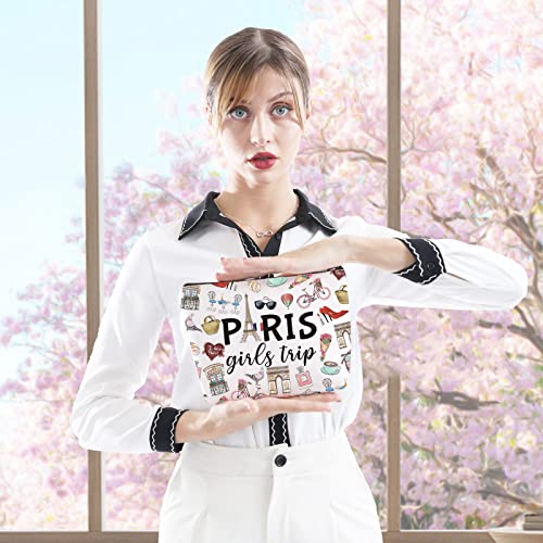 Paris Girls Trip Gift Paris Girls Weekend Gift Vacation in Paris Gift Paris Theme Travel Bag Paris Skyline Gift for Her France Vacation Makeup Bag (Girls Trip Paris EU) - Image 4