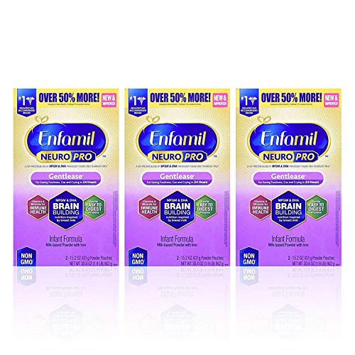 Enfamil NeuroPro Gentlease Infant Formula - Brain Building Nutrition Inspired by Breast Milk - Powder Refill Box, 30.4 oz (Pack of 3)
