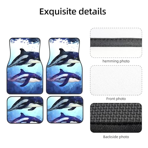 Alfombrillas universales de coche decorativas de orca para camión y SUV 3