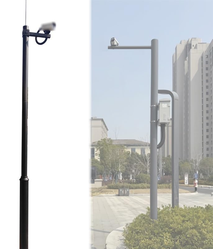 Support de fixation pour poteau de caméra en acier robuste anti-corrosion