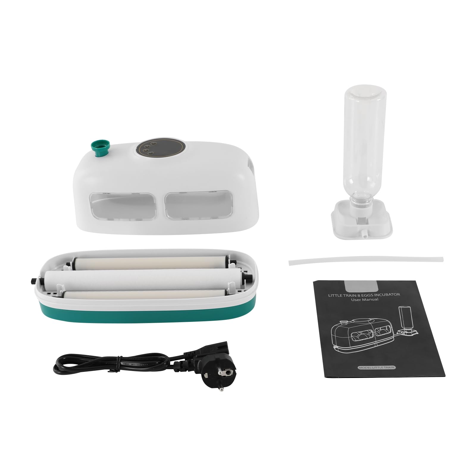 Inkubator LED, 8 jajek, 16 W, inkubator LED, wolnostojący inkubator z okienkiem, regulacją temperatury i ręcznym systemem obracania jaj, dla kur, kaczek, gęsi