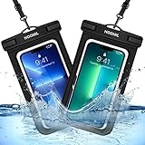 HOOMIL Funda Impermeable Móvil Universal de 6.5 Pulgadas, 2 Unidades IPX8 Bolsa Móvil Estanca para iPhone 12 Pro Max/12 Mini/12/12 Pro, Xiaomi Note 8 Pro/Note 8T/Note 8/Note 9 - Negro+Negro