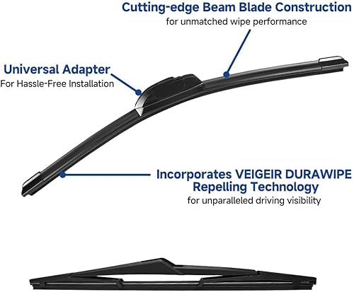 Vista 43 de Paquete de 3 limpiaparabrisas compatibles con Toyota RAV4 2019-2022, limpiaparabrisas delantero y trasero, juego de cuchillas de repuesto para mi