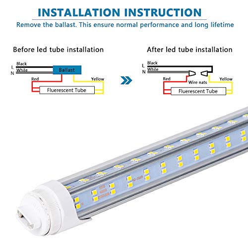 20-Pack 8Ft R17D Led Light Bulbs - 120W 13000Lm, 6000K Cool White Clear,96" Ho T8 T10 T12 Led Tube Light Replacement For Fluorescent Fixture, Double Sided Four Row 768Pcs V Shape, Ballast Bypas #TOP6