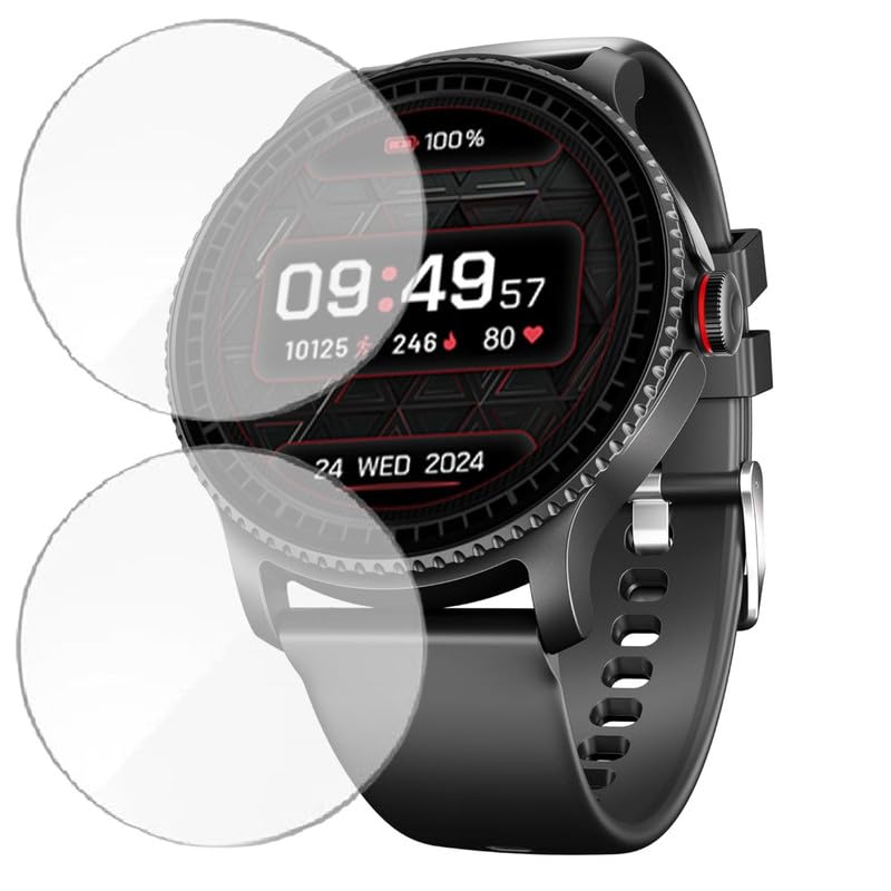 Image of 2-Pack | Screen Protector Guard for boAt Lunar Discovery | 1.39 inch | Smartwatch - Flexible & Ultrathin TPU Film, 9H Scratch Resistant, Bubble Free - Not Tempered Glass