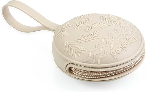 Miniatura 6 de PandaEar Paquete de 3 fundas de silicona para chupón, bolsa portátil para chupetes de viaje para recién nacidos, contenedor de almacenamiento de