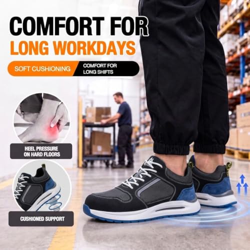 Image of LAoutun Steel Toe Shoes for Men Safety Work Sneakers Lightweight