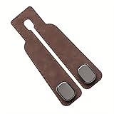 Brikipth Car Seat Back Hook, PU Leather Multi-Function Vehicle Headrest Hanger, Universal Metal Holder for Bag, Purse, Cloth, Grocery, Hidden Storage Solution (Brown)