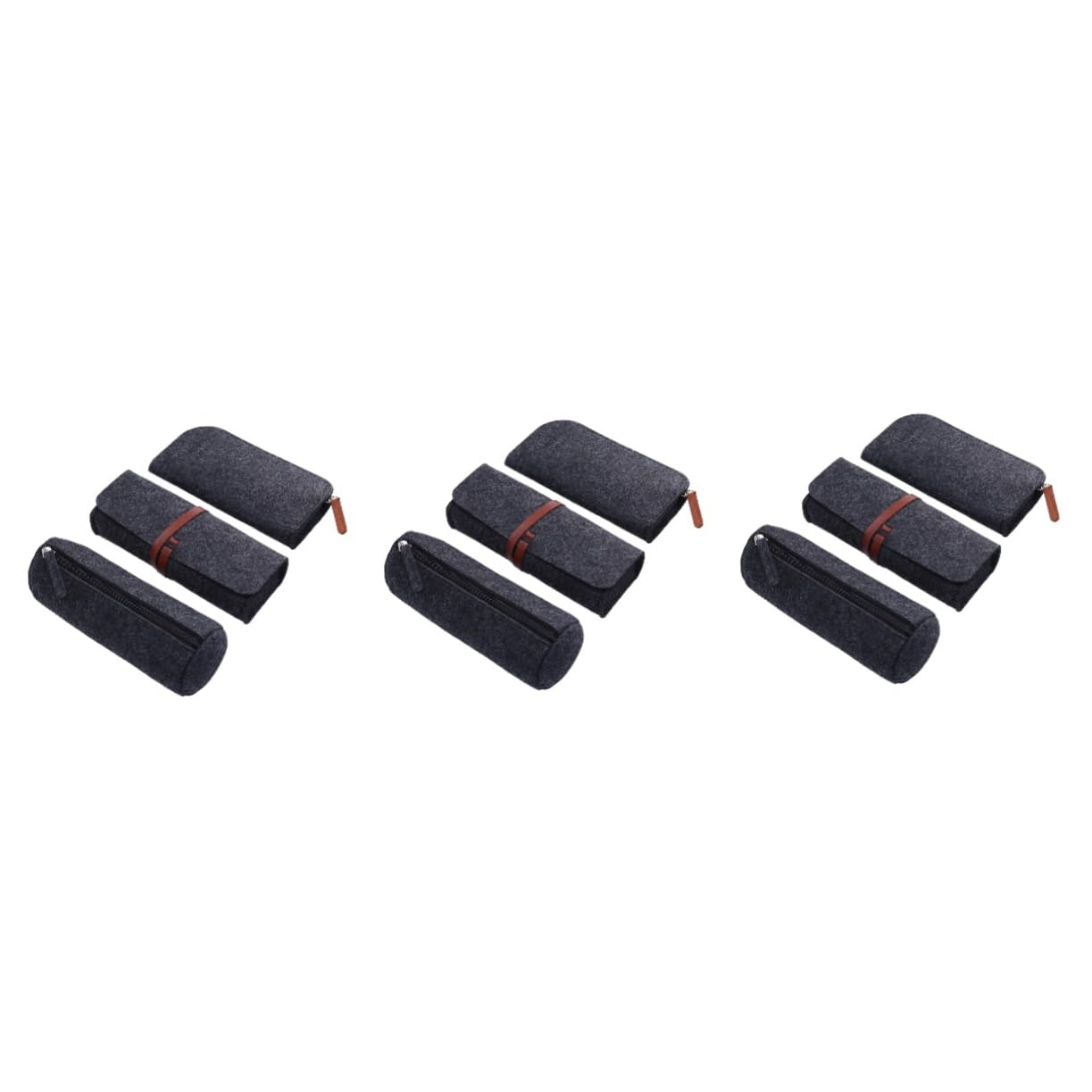 VILLCASE 9piezas Estuche De Fieltro Multifuncional para Lápices y Cosméticos Organizador De Papelería para y