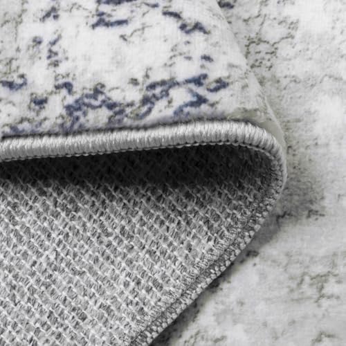 Area Rugs 5x7 Living Room: Large Modern Abstract Washable Rug Soft Anti-Skid Non-Shedding Carpet Indoor Floor Thin Carpets for Bedroom Dining Room Farmhouse Nursery Home Office Night Blue Grey