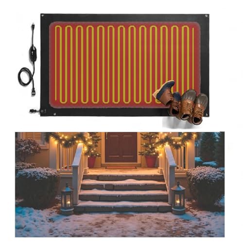 LFLIFENG Alfombrillas térmicas for derretir Nieve El último diseño Impermeable y Antideslizante Mapa de fusión de Nieve Aplicable a Escaleras Puertas Escaleras,14x40in